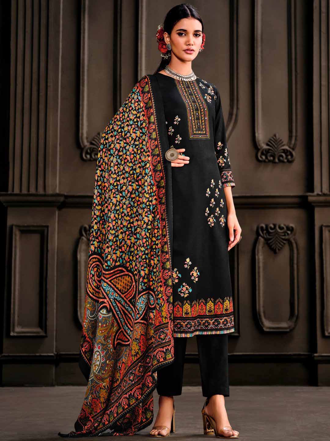 Buy Woolen Pashmina Unstitched Winter Ladies Suits Material Online –  Stilento