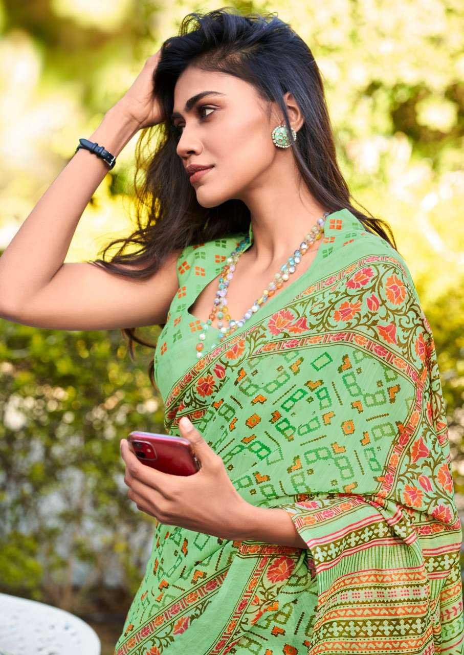 Fancy Printed Daily Wear Sonakshi Silk Green Sarees
