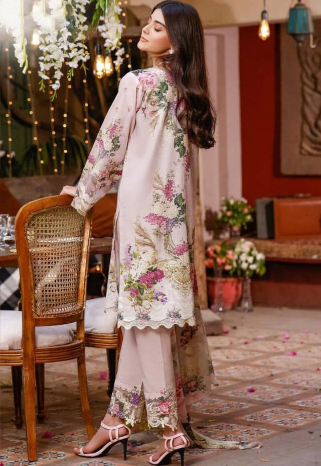 Firdous Pakistani Copy Cotton Pink Unstitched Suits
