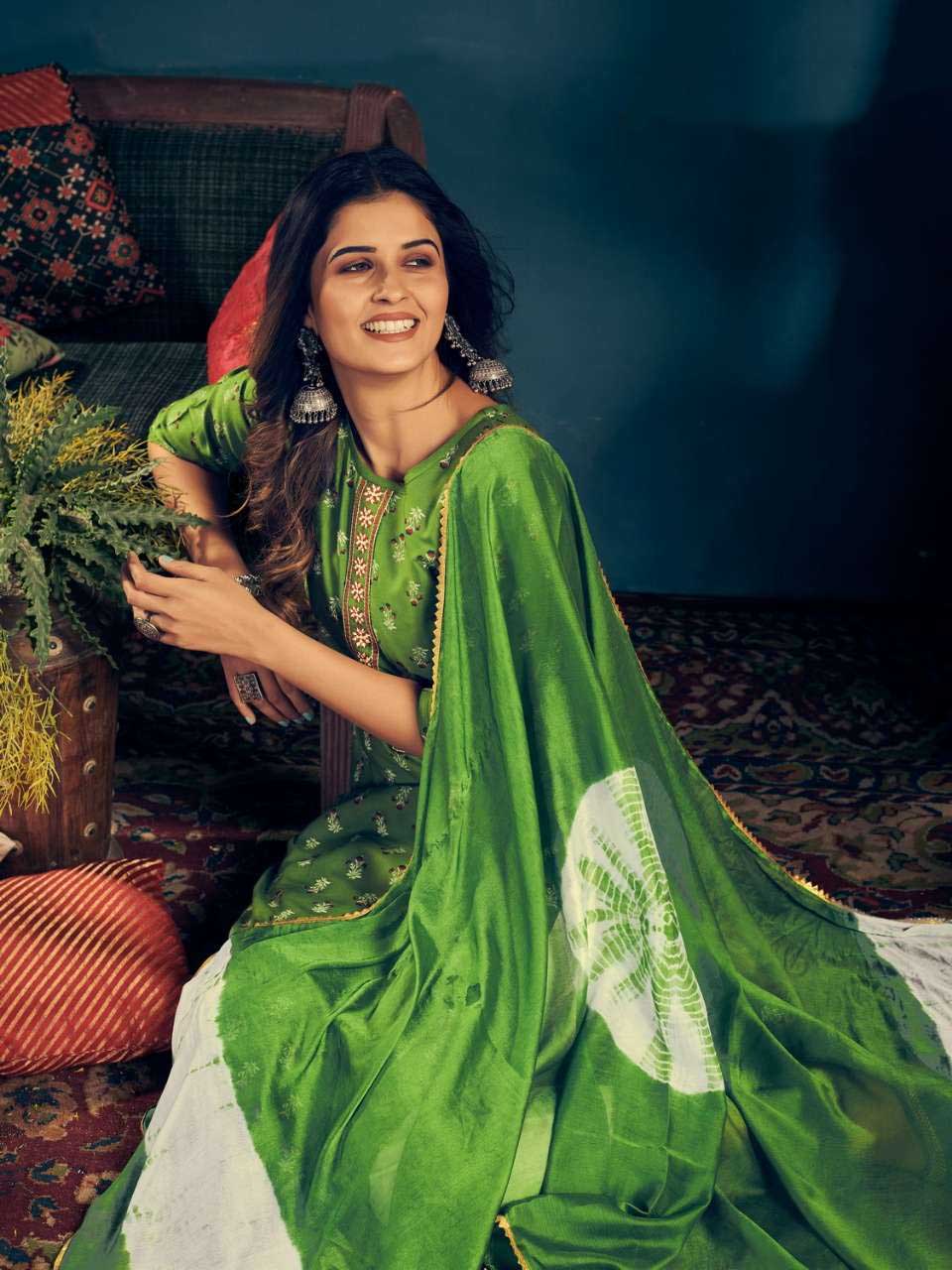 Fully Stitched Rayon Green Salwar Suits with Dupatta