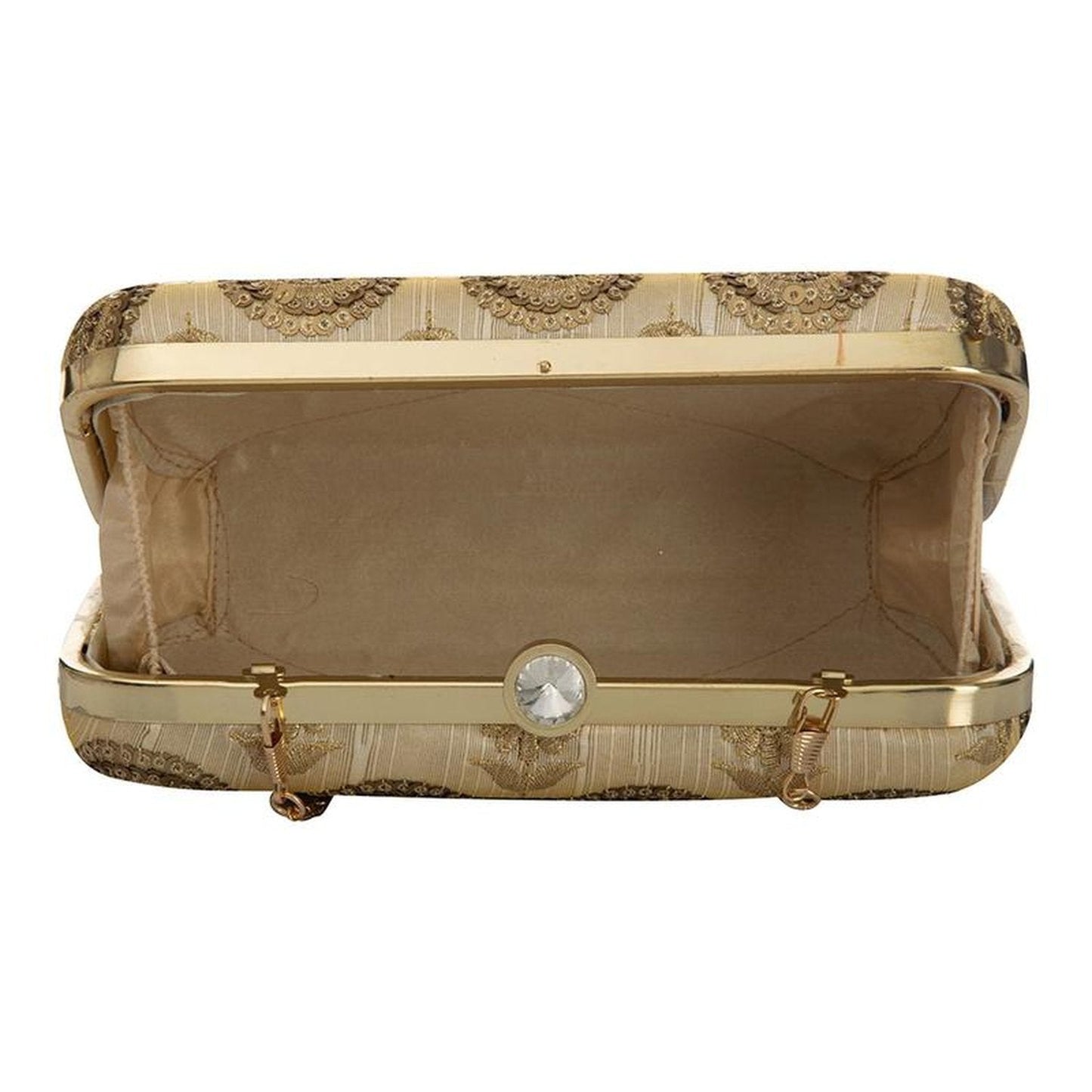 Golden Beige Handcrafted Party wear clutches for wedding