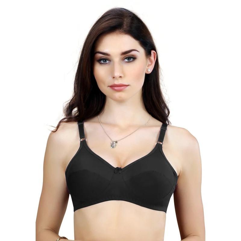Groversons Paris Beauty Cotton Full Coverage Candy Black Bra