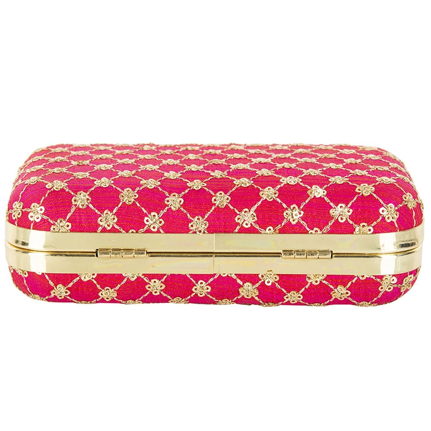 Hot Pink Sparkling Bridal Party Wear Clutch Purse for Women