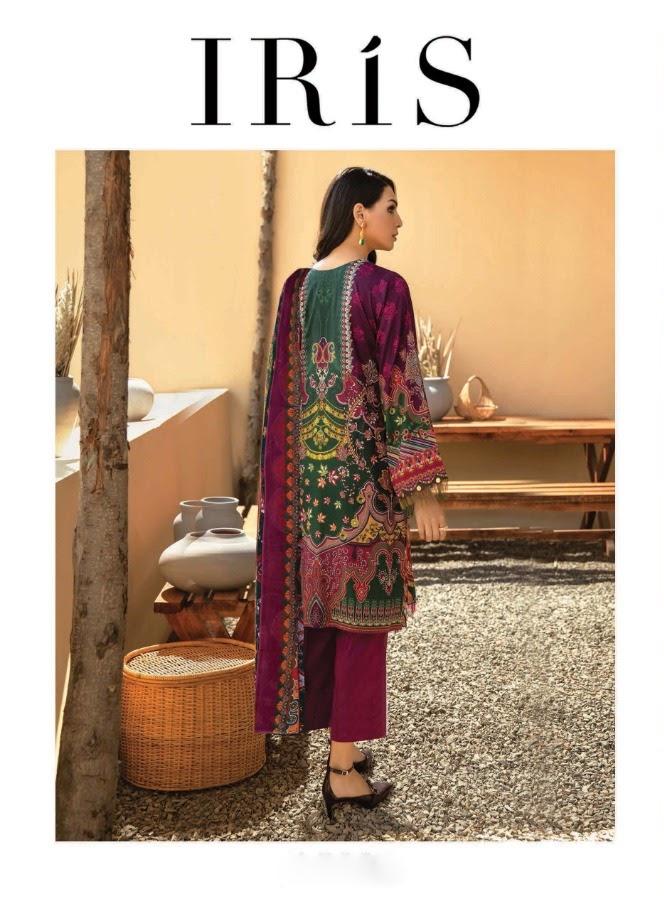 Iris Cotton Purple Pakistani Style Suits Dress Material for Women