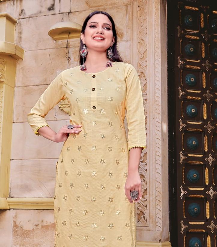 Kurti Pant Set with Embroidery for women