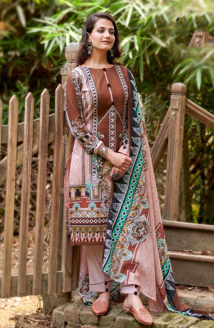 Ladies Brown Pakistani suits Karachi Dress Material Stilento Ladies Brown Pakistani suits Karachi Dress Material Stilento