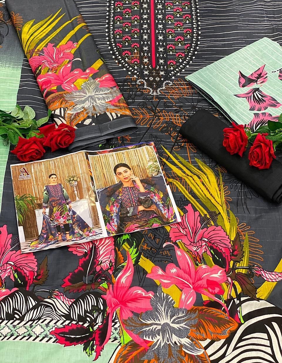 Lawn Cotton Karachi Salwar Kameez Dress Material for Women