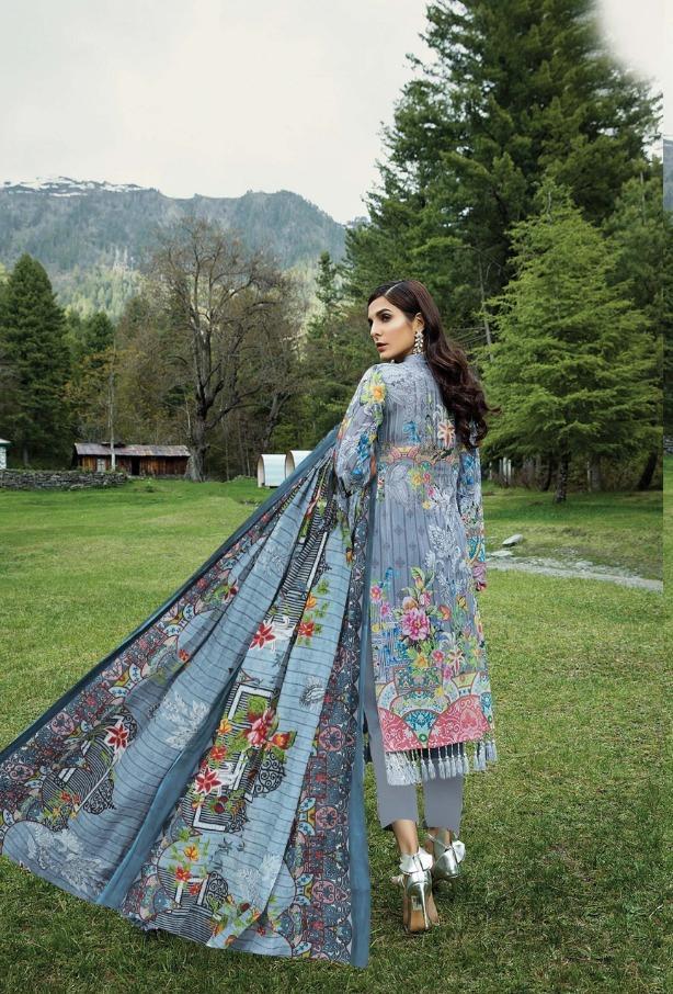 Lawn cotton Pakistani style dress material for women