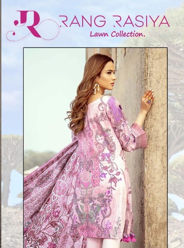 Lawn fabric Light Pink Karachi Dress Material for women