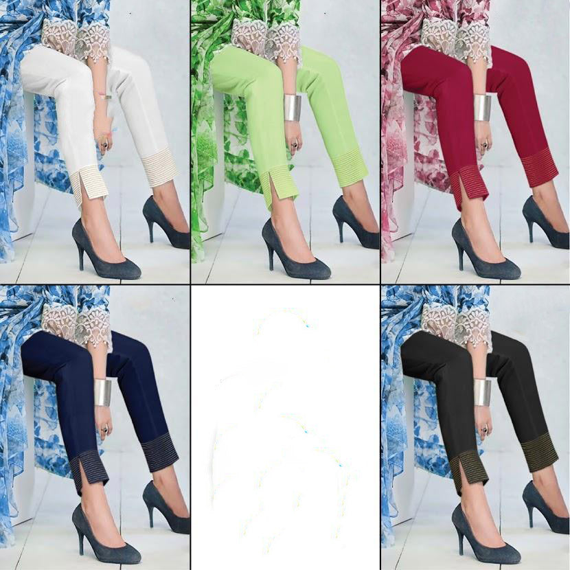 Linen Cotton Regular Fit Kurti Pants for Women With Pockets