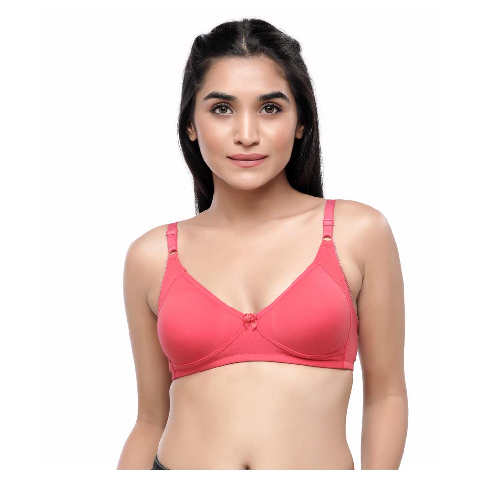 Lovable Women's All Day Cotton Bra Coral Pink