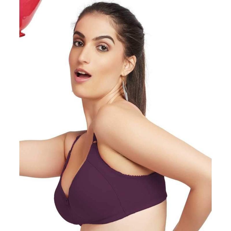 Lovable Women's Seamless Cotton Bra Purple