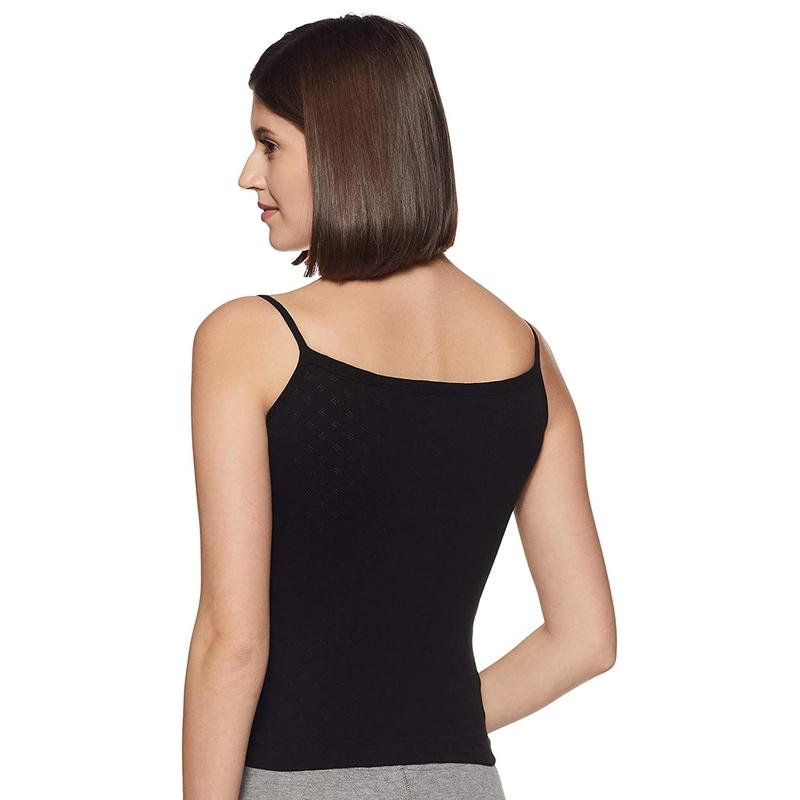 Lovable Women's Thermal Black Spaghetti Top