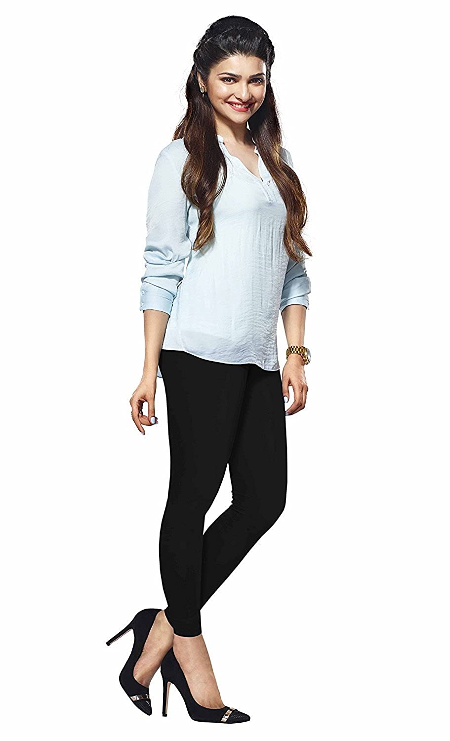Lux Lyra Ankle Length Black Leggings free Size for Woman