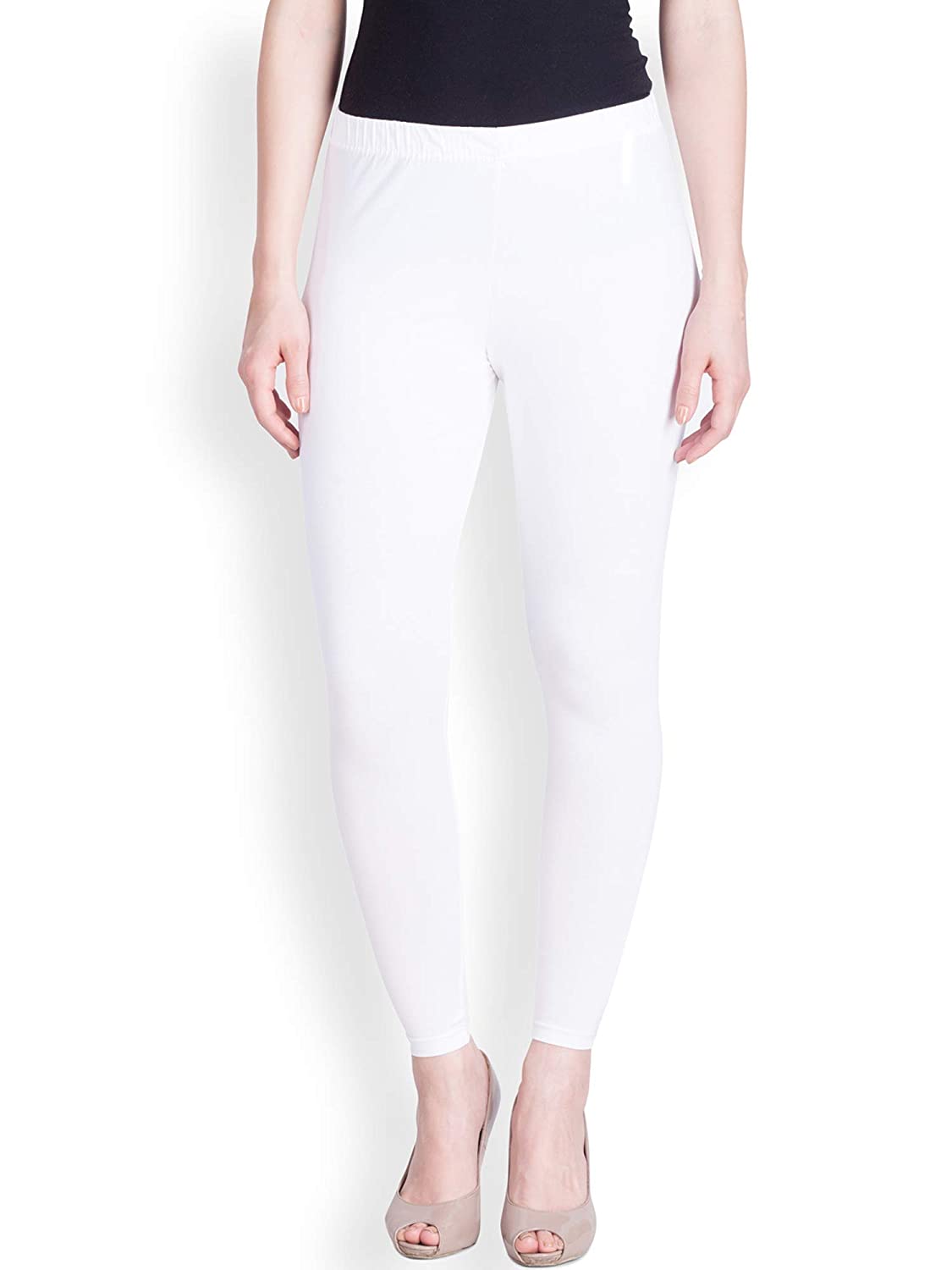 Lux Lyra Ankle Length White Leggings free Size for Ladies – Stilento