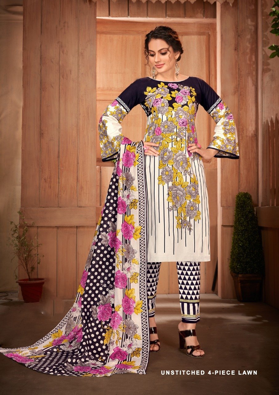 Luxury Lawn Cotton Unstitched Cotton Suits for Women