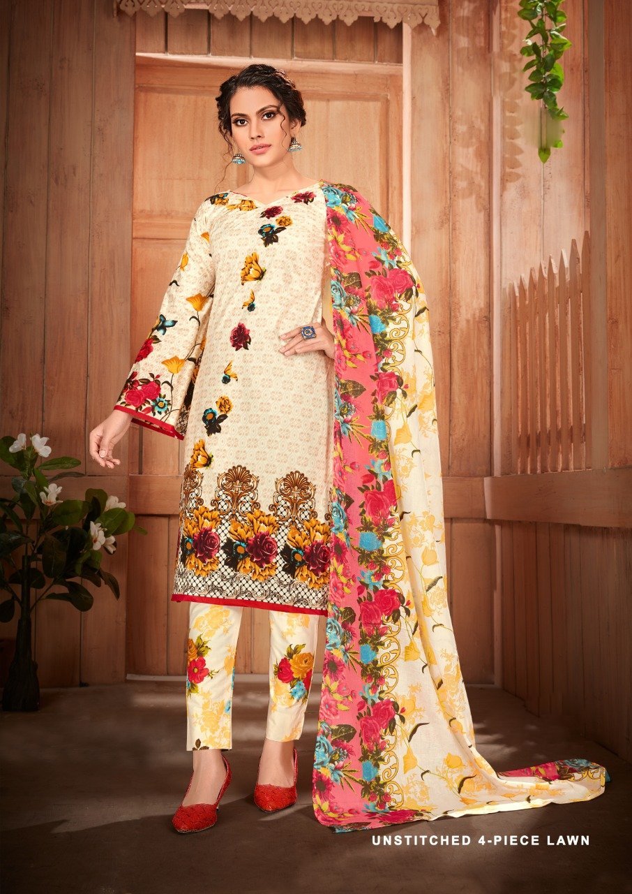 Luxury Lawn Unstiched Cotton Suits for Women