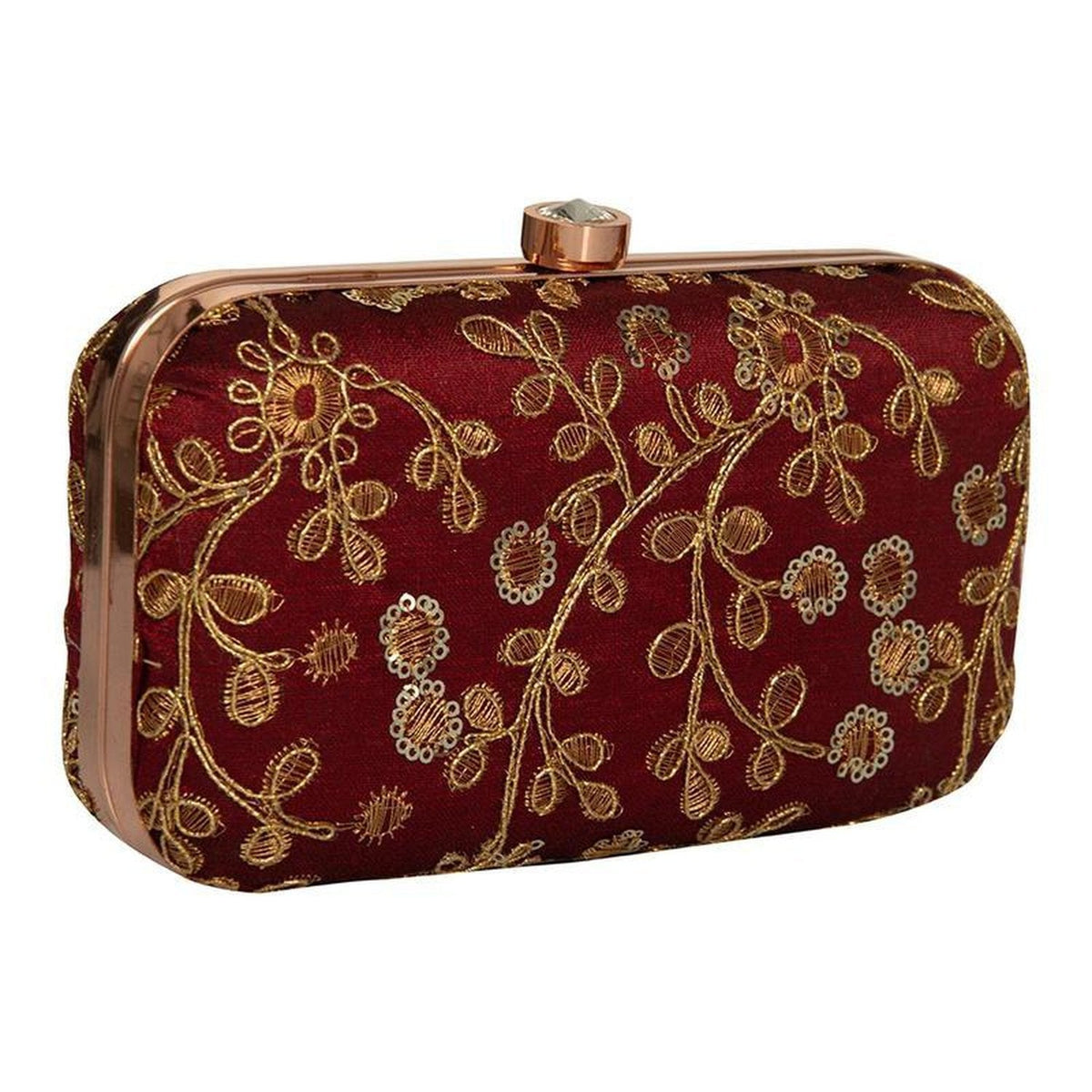 Maroon Zari Embroidery Party wear Bridal Fancy Designer clutches
