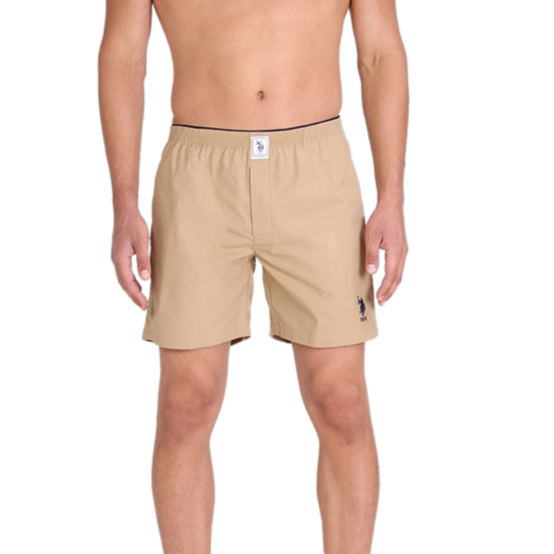 US Polo Brown Cotton Boxer Shorts for Men