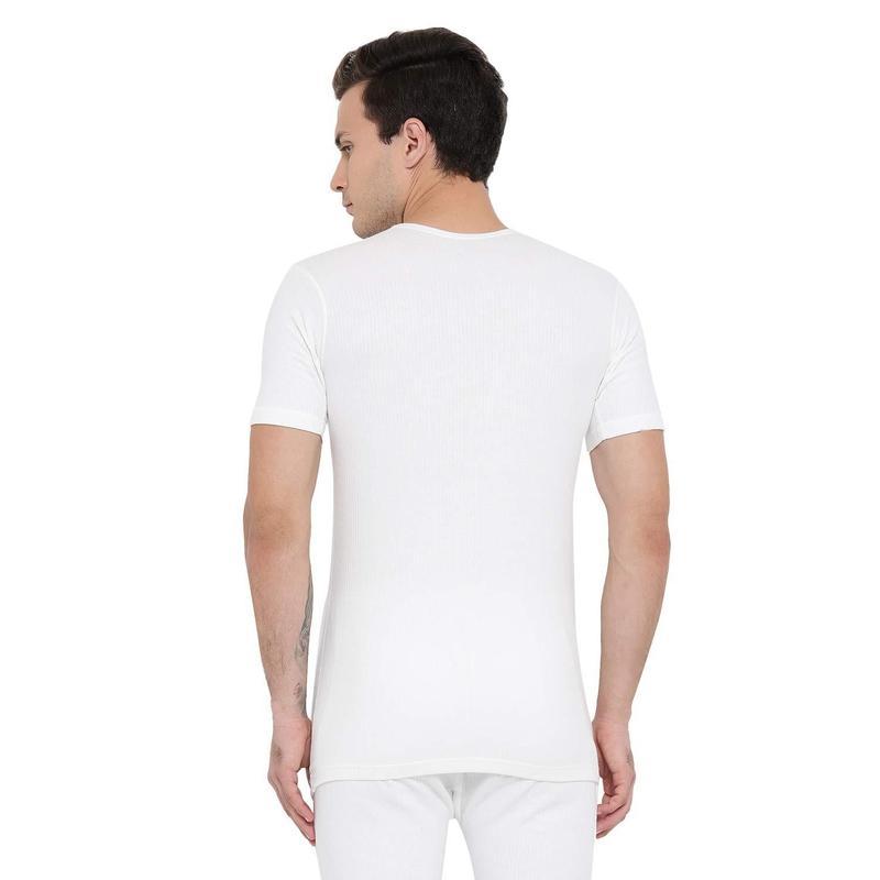 Monte Carlo Men Off White Short Sleeve Thermal Top