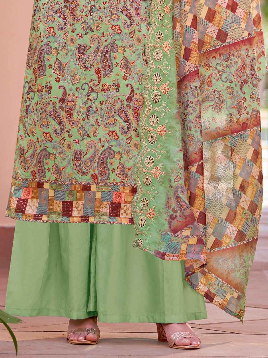 Alok Unstitched Printed Cotton Salwar Suits Dress Material