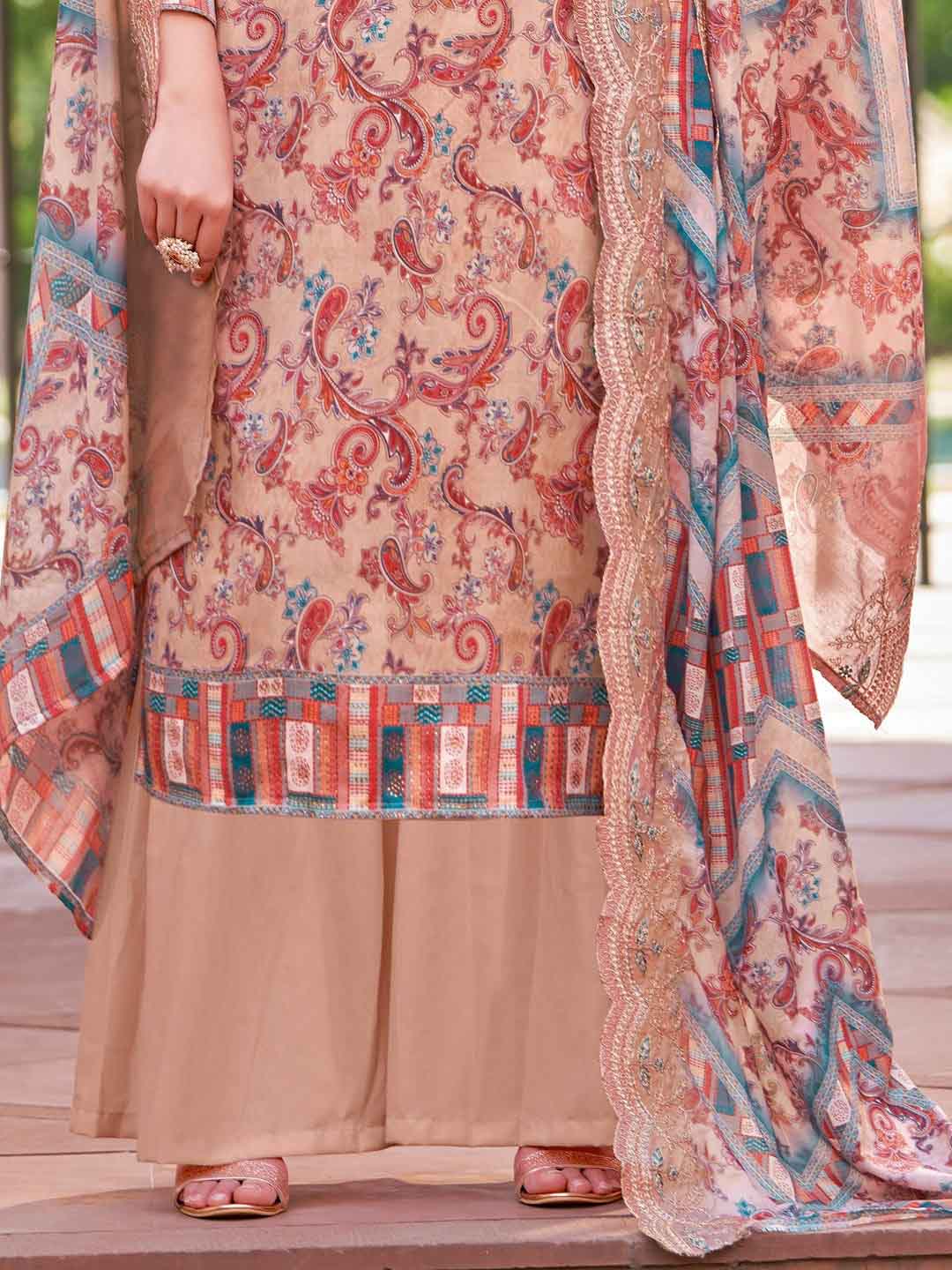 Alok Unstitched Printed Cotton Salwar Suits Dress Material