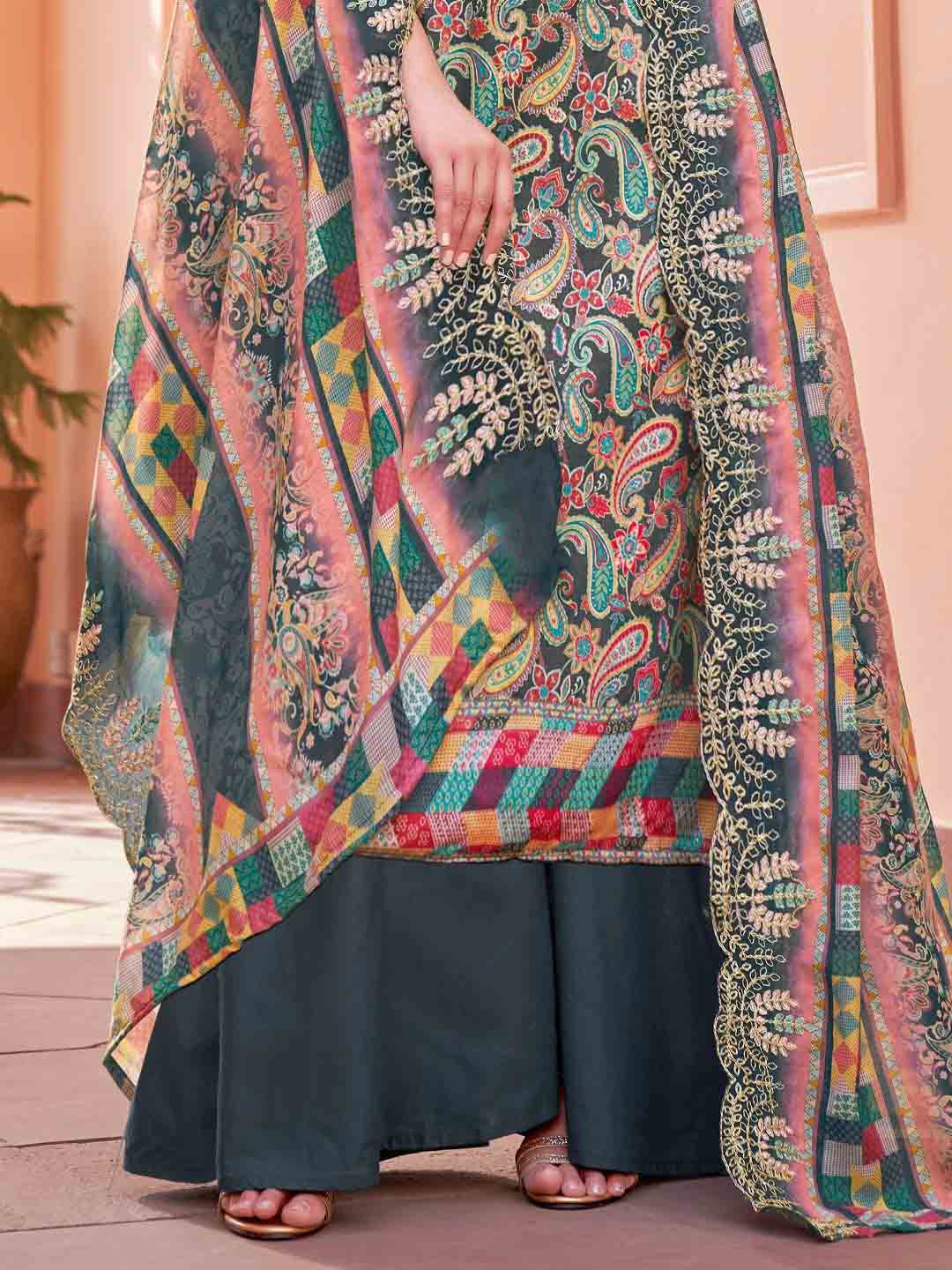 Alok Unstitched Printed Cotton Salwar Suits Dress Material