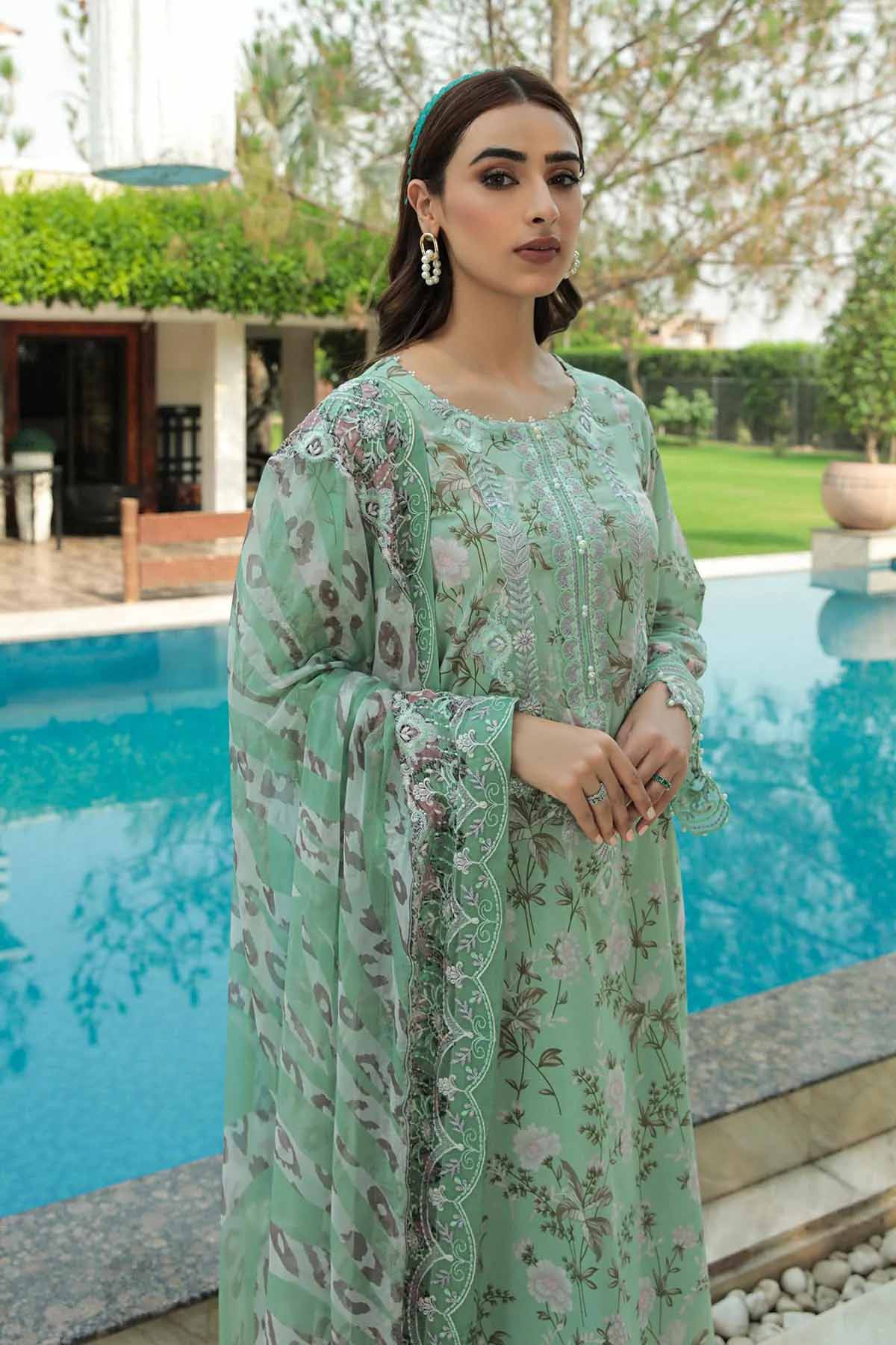 Nureh Gardenia Embroidered Lawn Pakistani Suit