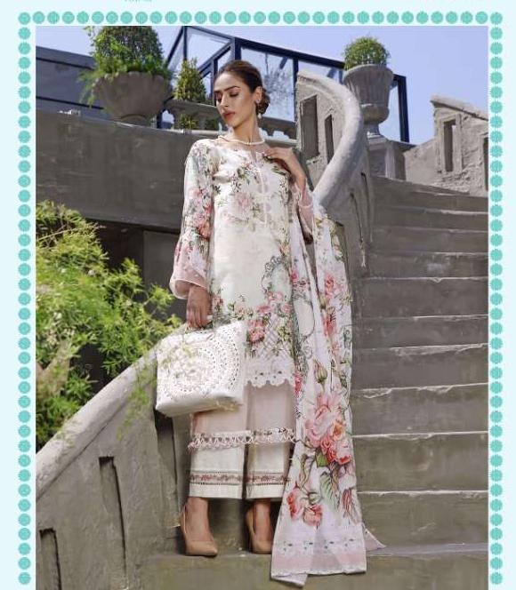 Pakistani Cotton Printed Unstitched Suit Dress Material for Women