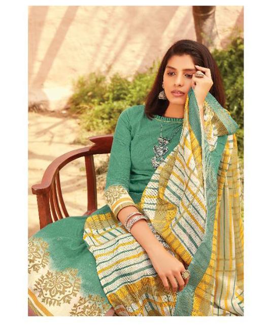 Pakistani Lawn Cotton Unstitched Suit Dress Material for Women