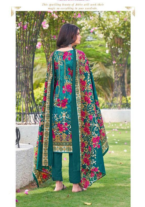 Pakistani Lawn Cotton Unstitched Suit Dress Material Green
