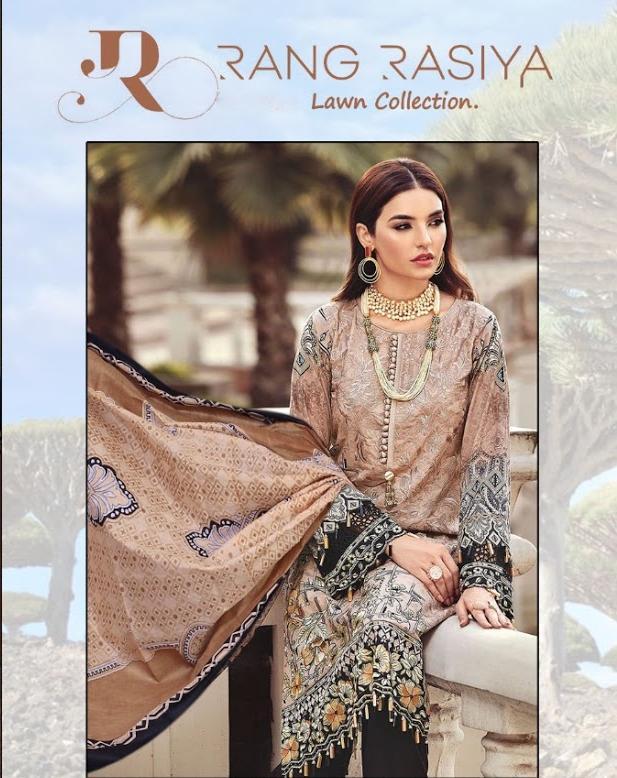 Pakistani Suits Lawn light Brown Dress Material for women