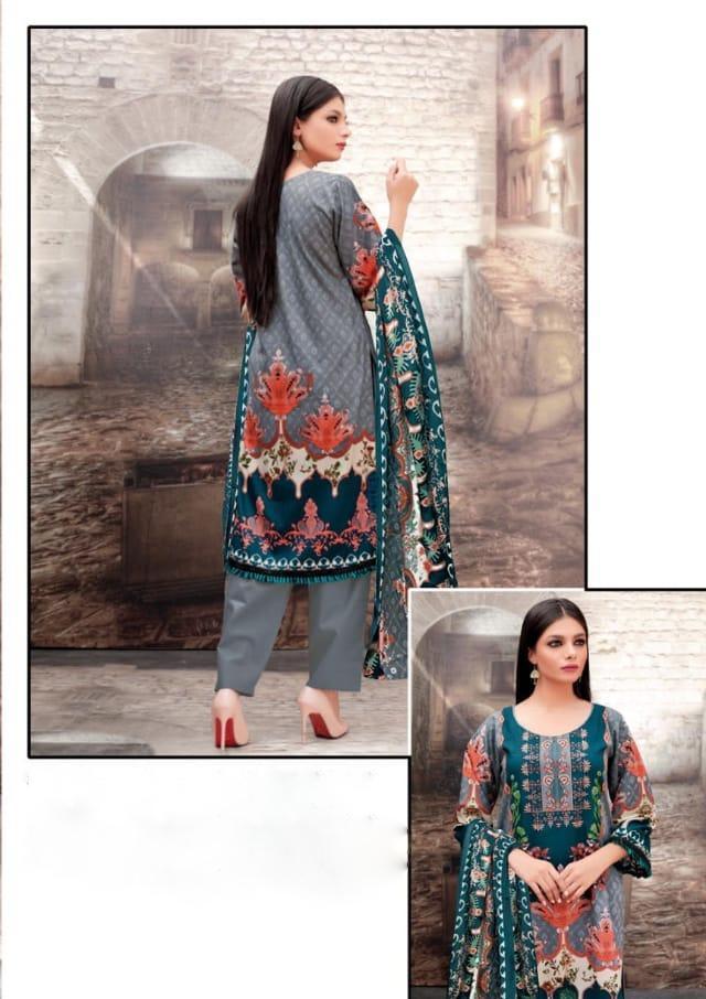 Pakistani unstitched cotton salwar suit with dupatta for women