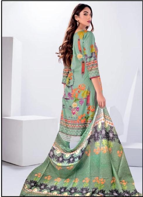 Pakistani unstitched cotton salwar suit with dupatta for women
