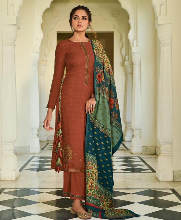 pashmina dress design Black pure pashmina digital print unstitched salwar kameez with pashmina shawl print