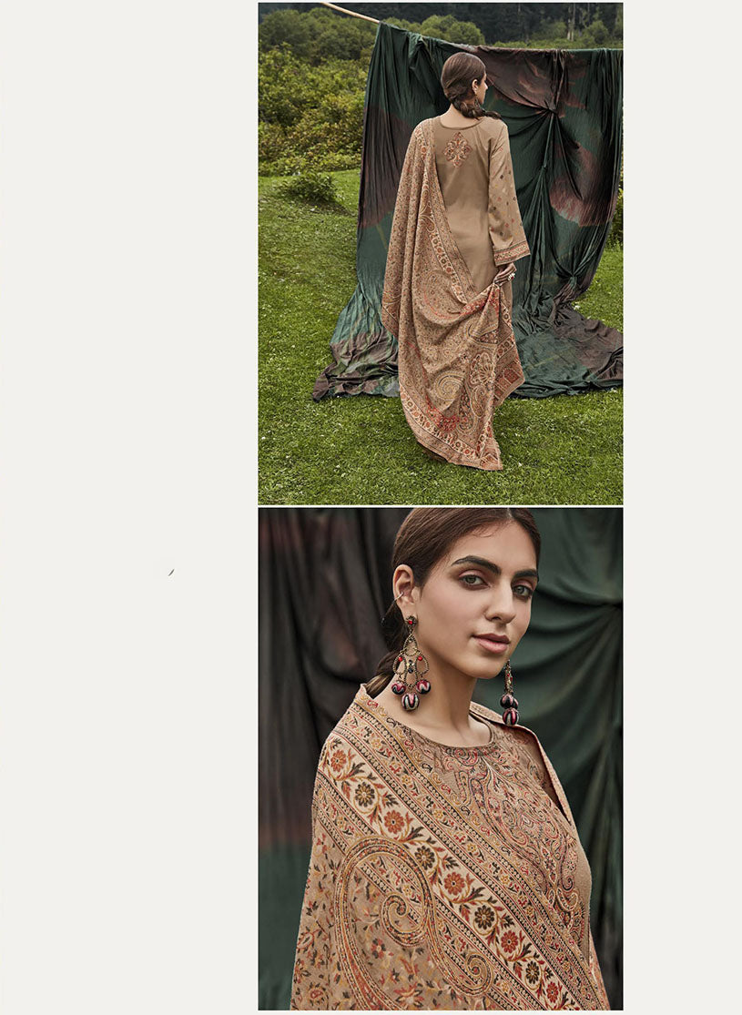 Belliza Woolen Pashmina Winter Unstitched suits for Ladies