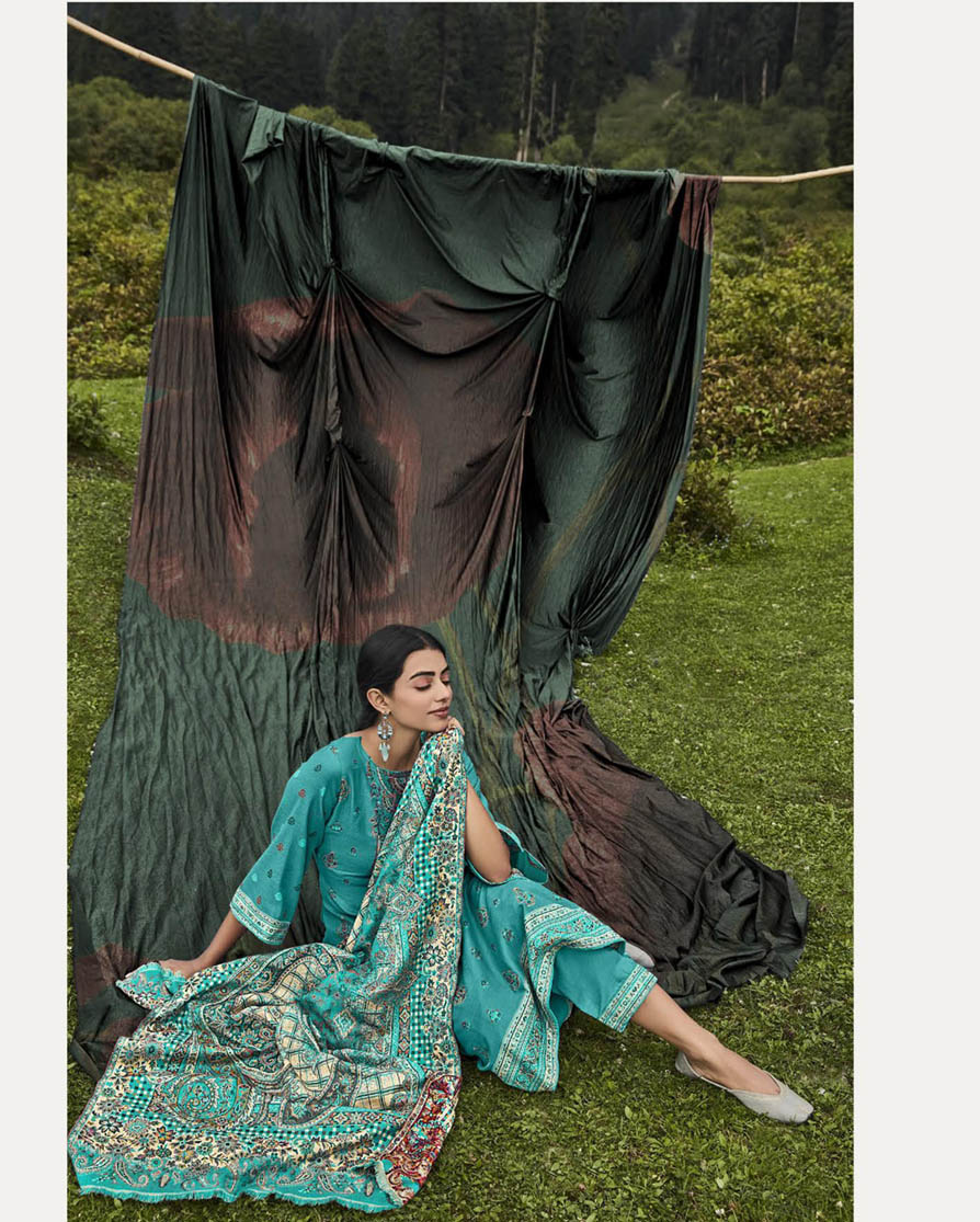 Belliza Woolen Pashmina Winter Unstitched suits for Ladies