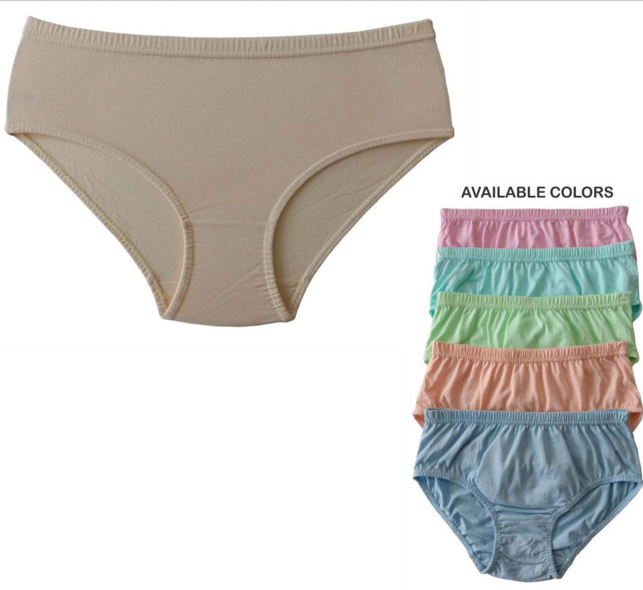Plain Light Color Cotton Brief Hipster Panties for Women (Pack of