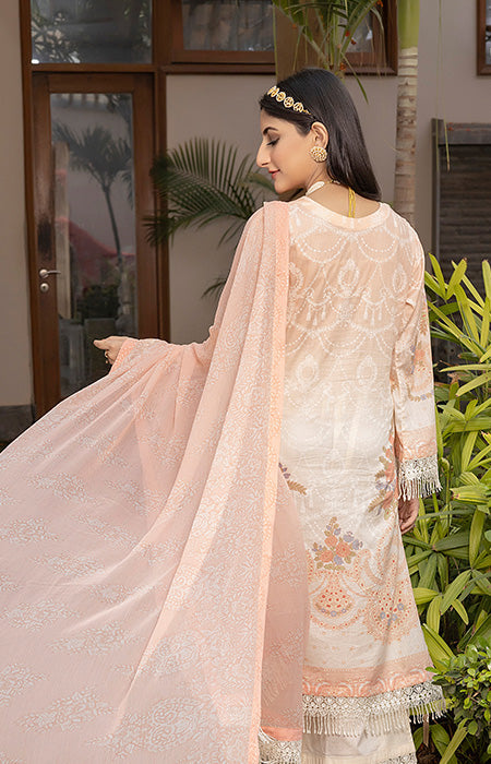 Printed Lawn with Embroidered Neckline Unstiched Pakistani Suit