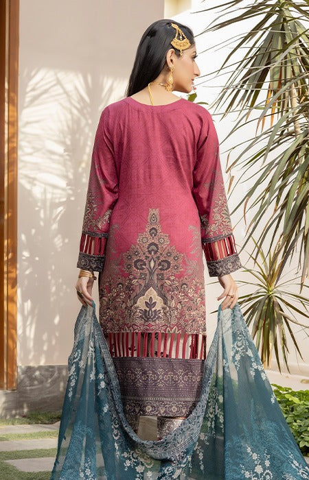 Printed Lawn with Embroidered Neckline Unstiched Pakistani Suit