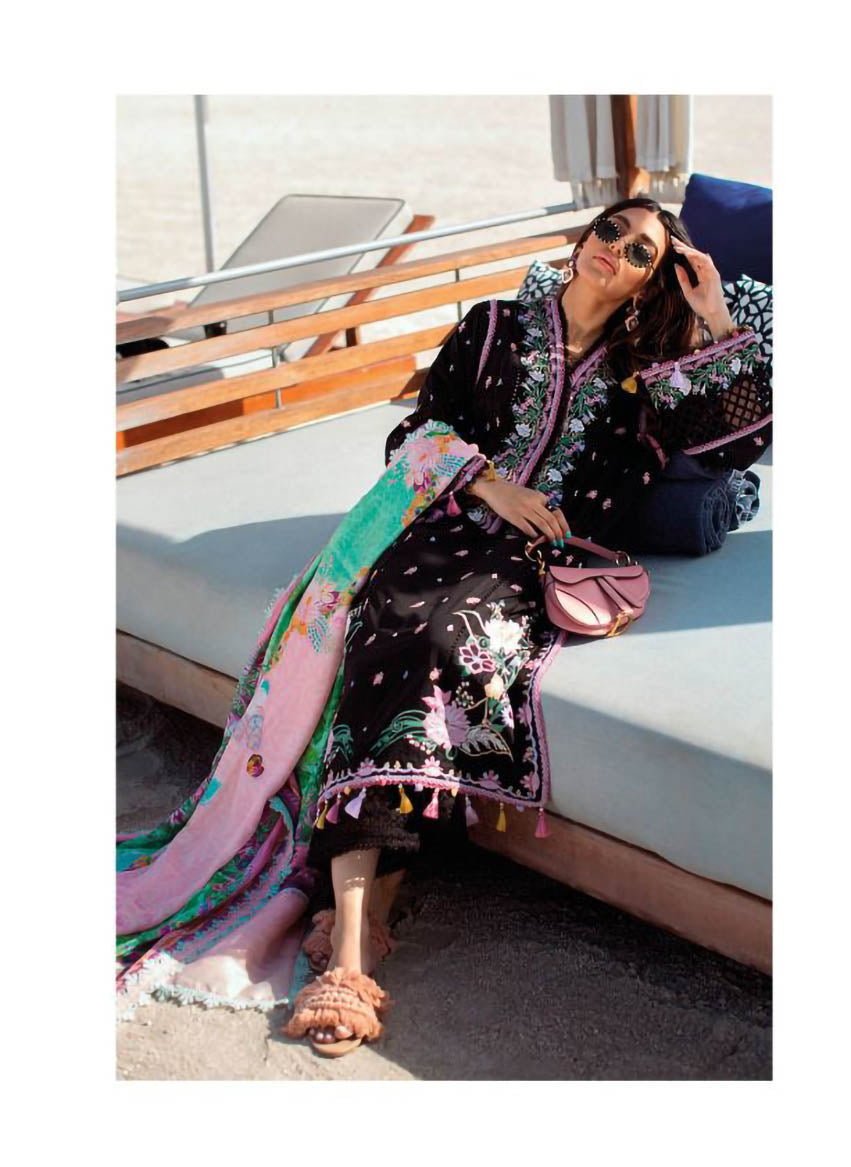 Pure Cotton Green Unstitched Pakistani Suit For Ladies