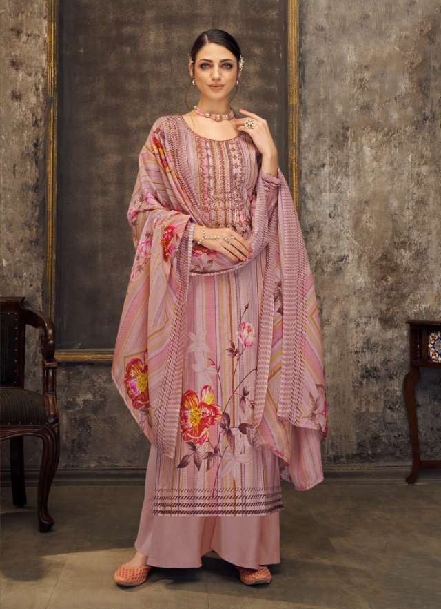 Pure Cotton Unstitched Suit Set Dress Material With Embroidery