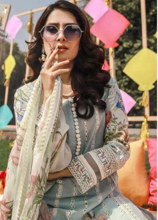 Pure Cotton With Embroidery Unstitched Pakistani Suit Dress Material