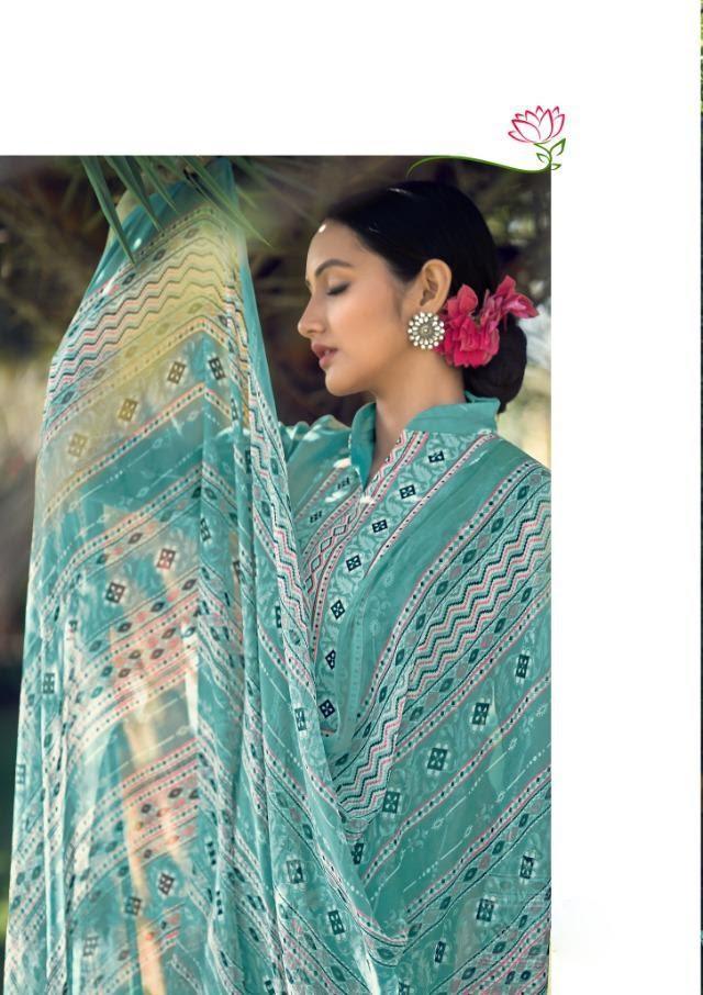 Pure lawn Unstitched Suits with dupatta for women