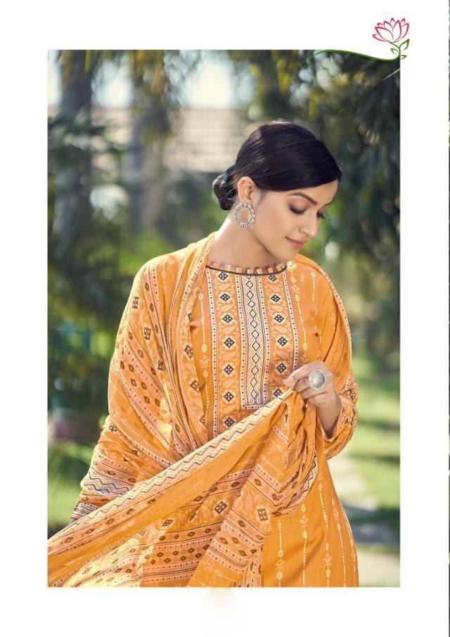 Pure lawn Unstitched Yellow Suit with dupatta for women