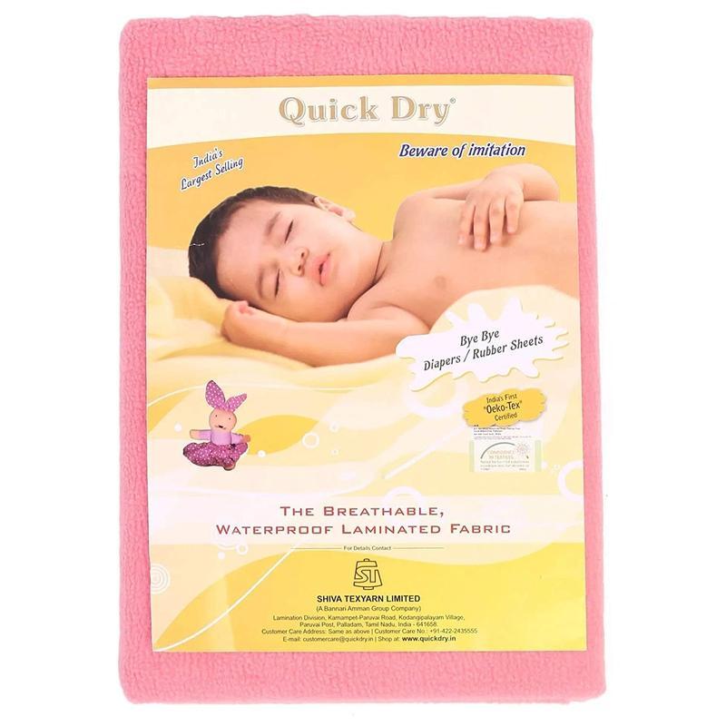 Quick Dry Baby Mat Bed Protector Waterproof Sheet Salmon Rose, Double Bed