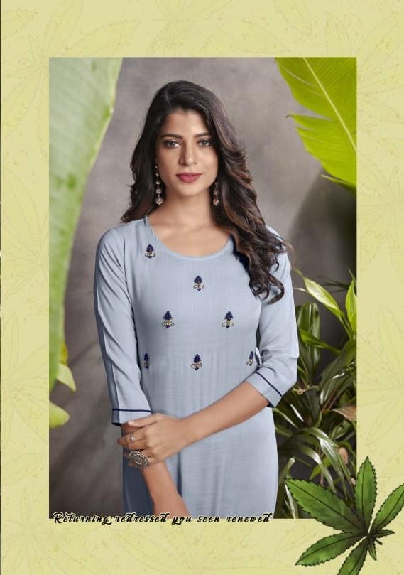 Rayon Kurta Pant Set with Hand Work for Women