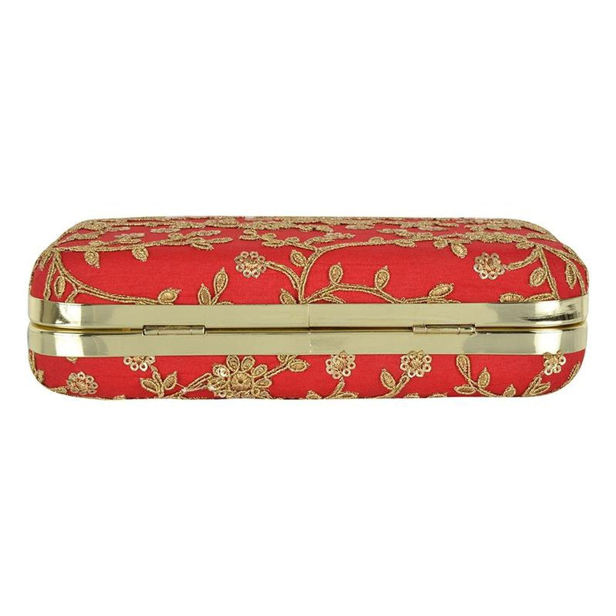 Red with Golden Embroidery Party wear Designer Women Clutch