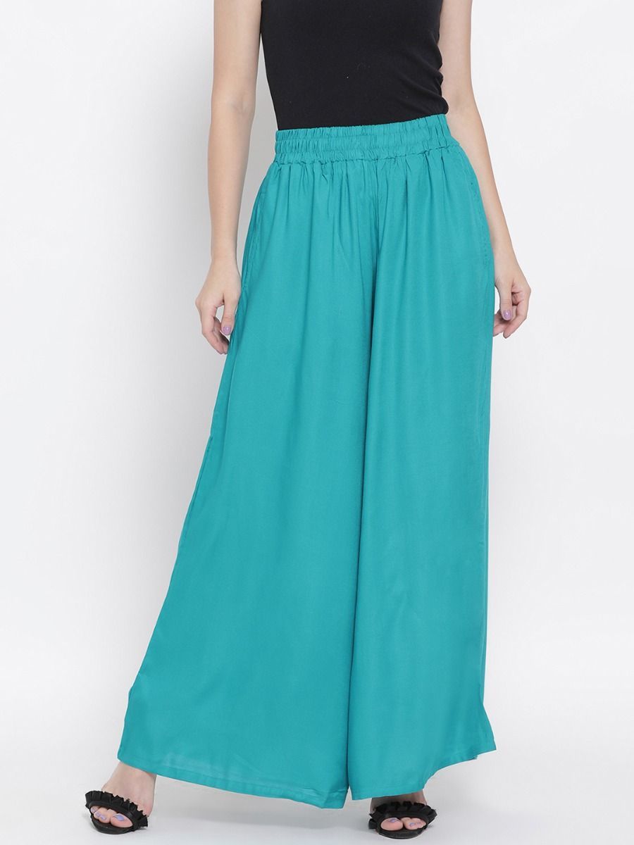 Rupa Softline Blue Palazzo Pants for Ladies