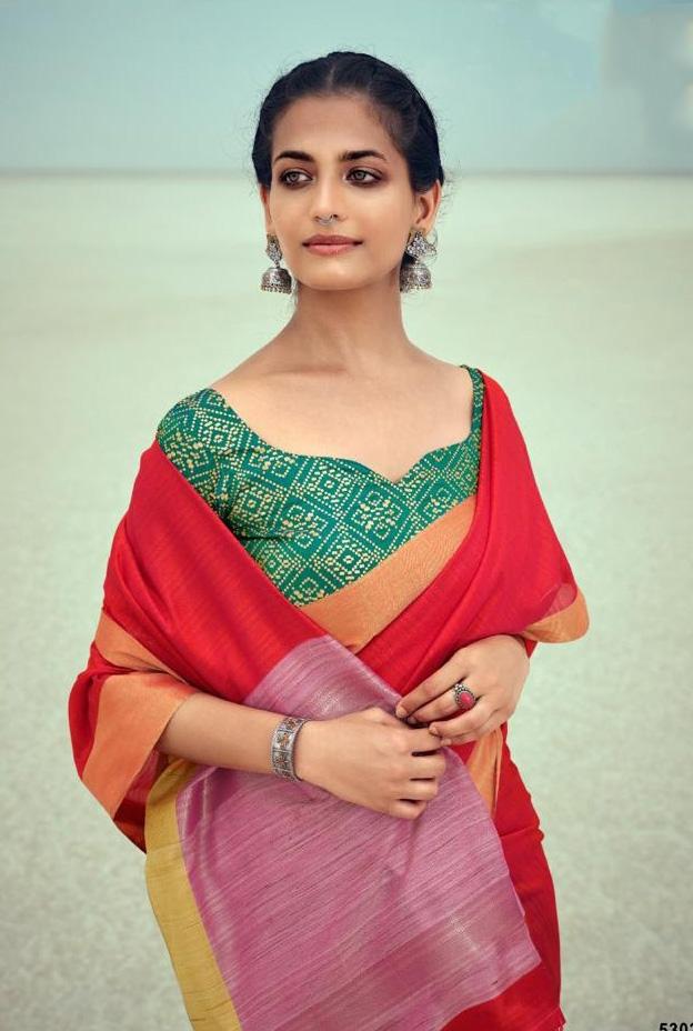 Silk Fancy Party Wear Latest Woman Red Saree Online